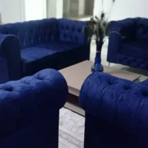 Salon 5P 3+1+1 Bleu Royale