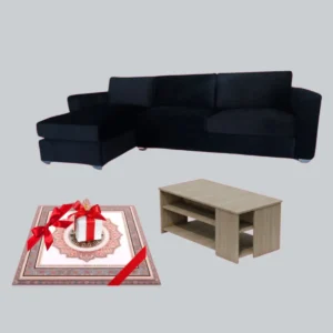 Canape L +Table Basse + Tapis Cadeaux
